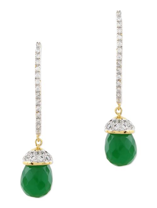 green stone drop embellished hook earring - 1186519 - Very Small Image - 1