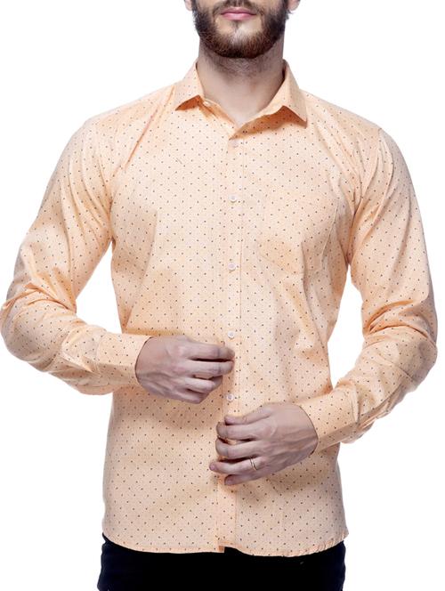beige cotton printed casual shirt - 11867259 - Very Small Image - 1