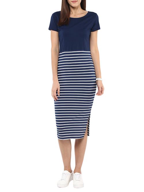 navy blue striped dress - 11870335 - Very Small Image - 1