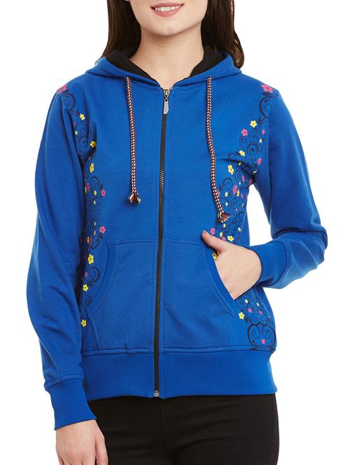 dark blue printed fleece sweatshirt - 11875163 - Very Small Image - 1
