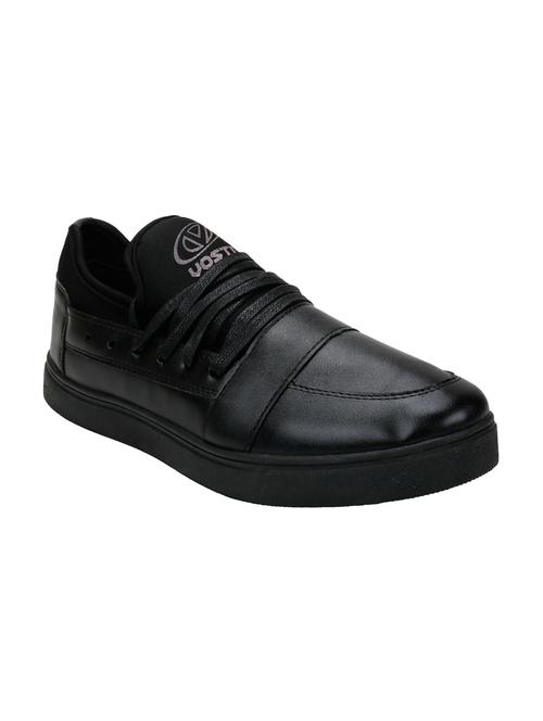 black leatherette lace up sneaker - 11876503 - Very Small Image - 1