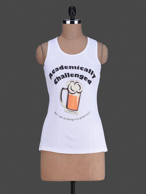 "academically challenged" printed racerback t-shirt - 1188056 - Very Small Image - 1