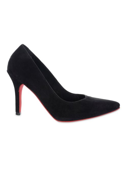 pointed toe black suede heel pumps - 1189418 - Very Small Image - 1