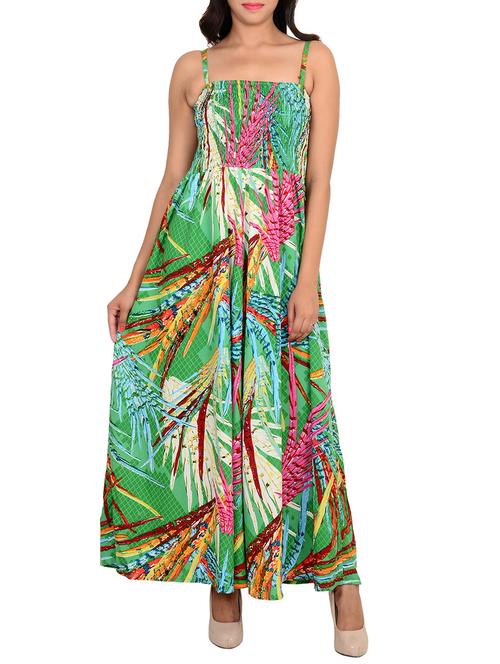 green poly crepe maxi dress - 11902281 - Very Small Image - 1