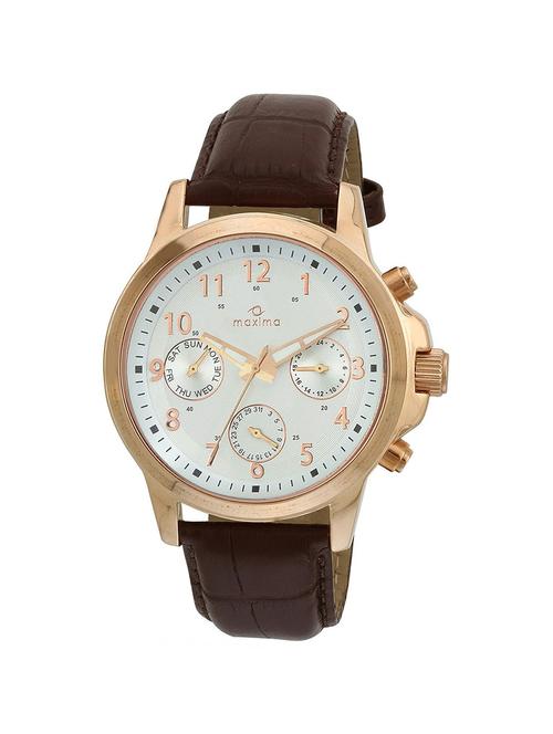brown leather analog watch - 11904408 - Very Small Image - 1