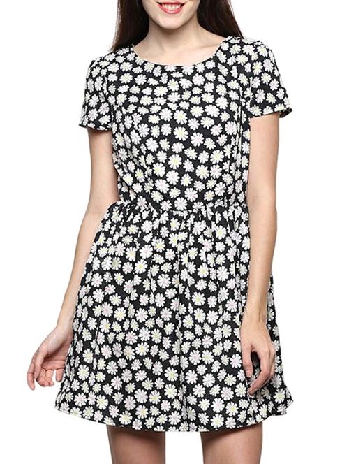 black floral chiffon a-line dress - 11911160 - Very Small Image - 1