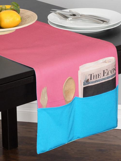 lushomes bachelor button and raspberry bi color cotton runner with 2 side pockets - 11911443 - Very Small Image - 1