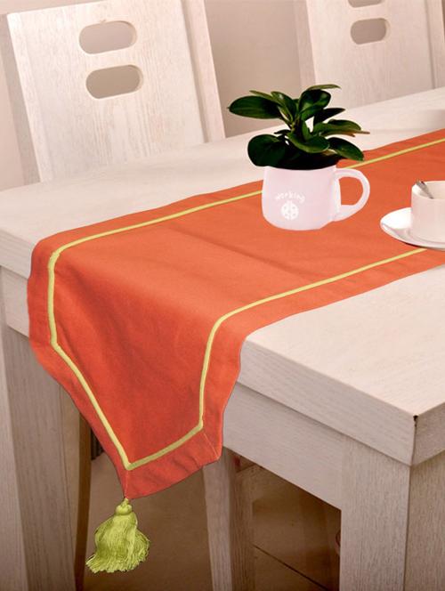 lushomes maroon table runner with green contrasting cord piping - 11911543 - Very Small Image - 1