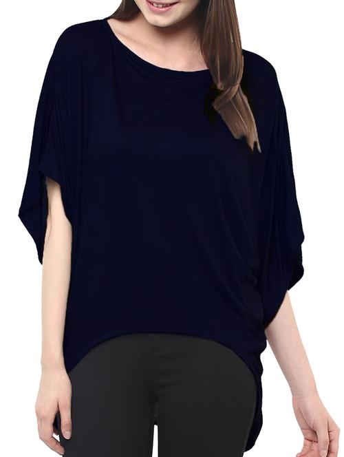 navy blue viscose asymmetric top - 11913560 - Very Small Image - 1