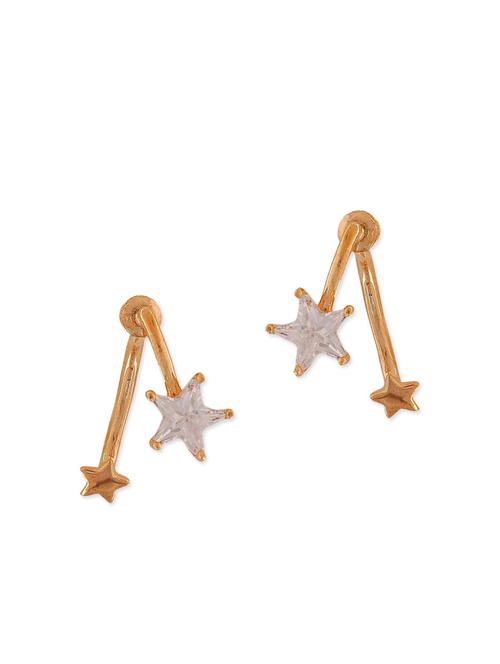 gold metal drop earring - 11915516 - Very Small Image - 1