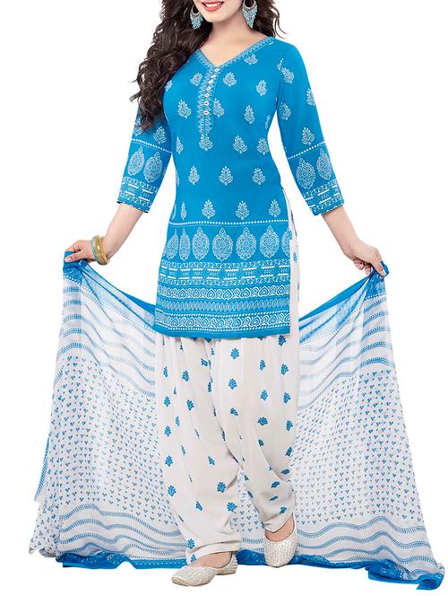 printed unstitched salwar suit - 11926636 - Very Small Image - 1