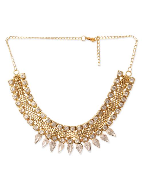 gold crystal statement necklace - 11926839 - Very Small Image - 1