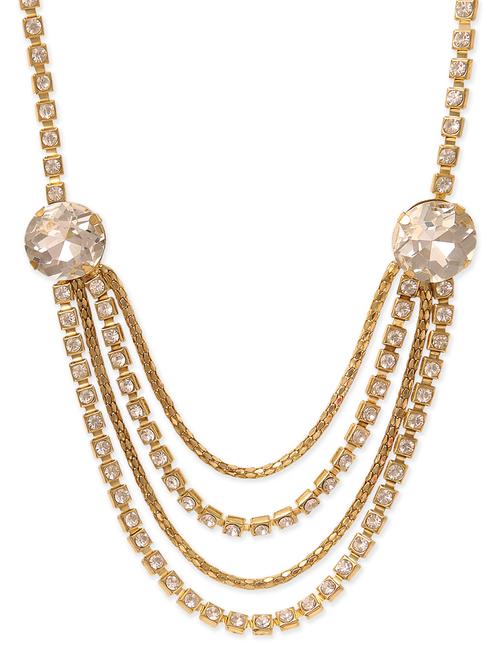 gold crystal statement necklace - 11926841 - Very Small Image - 1