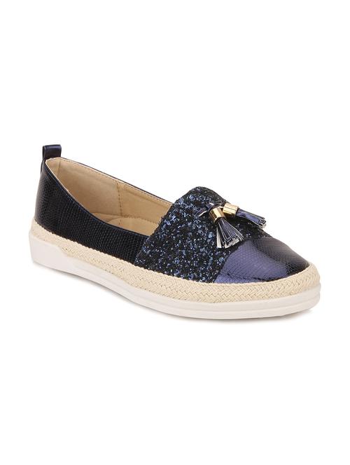 blue faux leather slip on espadrilles - 11932442 - Very Small Image - 1