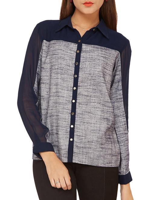 navy blue cotton shirt - 11933271 - Very Small Image - 1