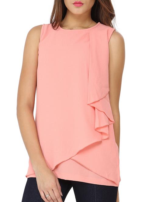 layered ruffle trim top - 11933287 - Very Small Image - 1