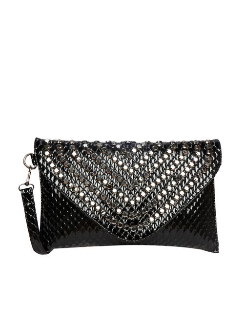 black leatherette embellished sling bag - 11933760 - Very Small Image - 1
