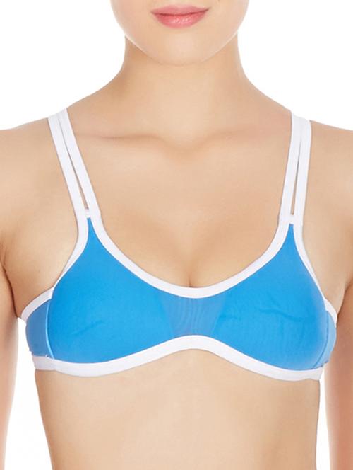 blue nylon sports  bra - 11939233 - Very Small Image - 1