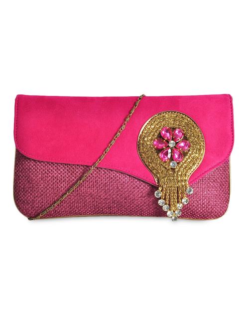 textured pink embellished sling bag - 1193966 - Very Small Image - 1