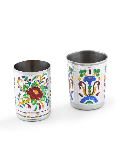 set of 2 stainless steel glasses - 11940329 - Very Small Image - 1