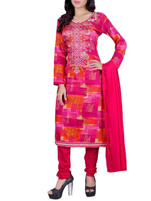 multi colored printed semi-stitched suit - 11940982 - Very Small Image - 1