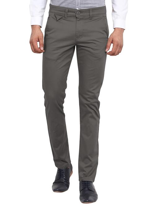 grey satin chinos casual trousers - 11942457 - Very Small Image - 1