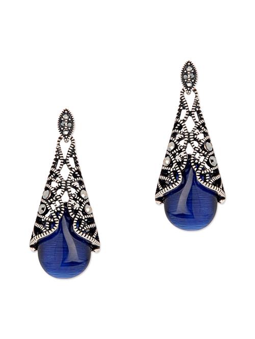 blue metal drop earrings - 11946496 - Very Small Image - 1
