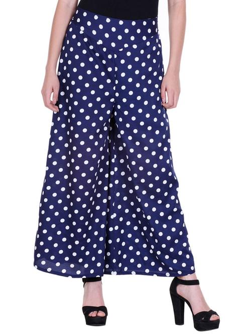 blue crepe palazzos - 11946700 - Very Small Image - 1
