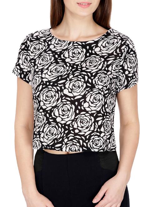 black rayon printed top - 11946747 - Very Small Image - 1
