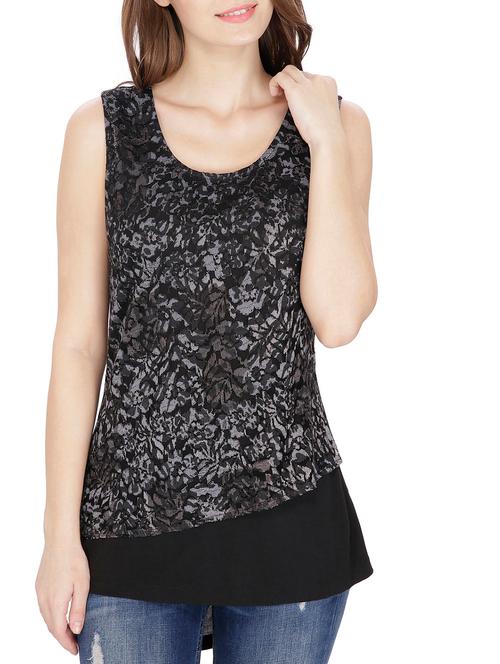 black viscose high low top - 11946775 - Very Small Image - 1