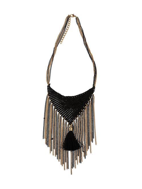black crystal tassel necklace - 11949040 - Very Small Image - 1