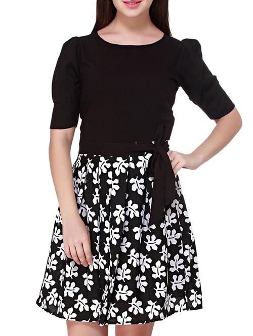 leaf printed pleated dress - 11949669 - Very Small Image - 1