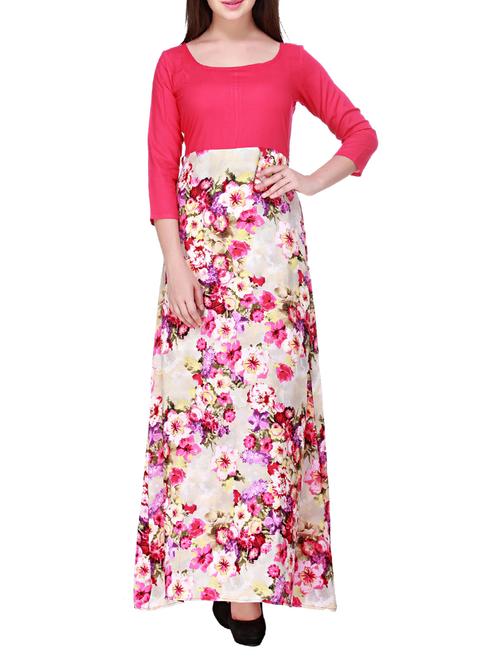 long sleeved floral maxi dress - 11949672 - Very Small Image - 1