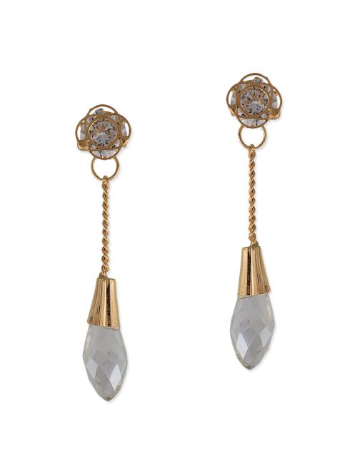 gold metal drop earrings - 11951734 - Very Small Image - 1