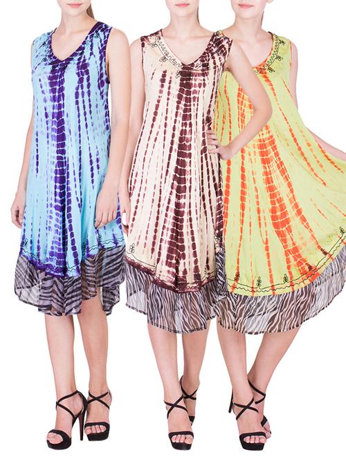 set of 3 embroidered a-line dress - 11957167 - Very Small Image - 1