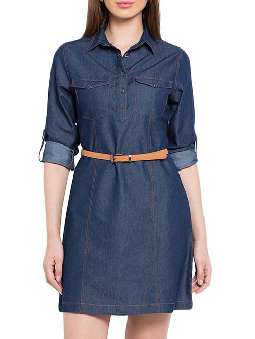 dark blue cotton dress - 11960243 - Very Small Image - 1