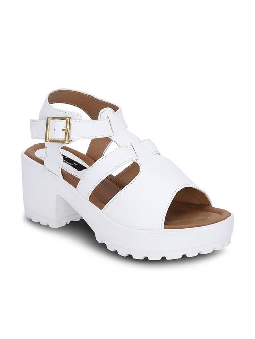 white leatherette sandal - 11960313 - Very Small Image - 1