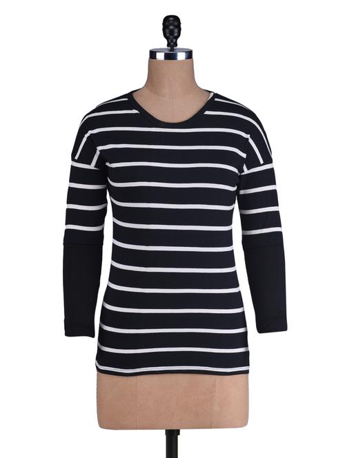 white striped black cotton t-shirt - 1201723 - Very Small Image - 1