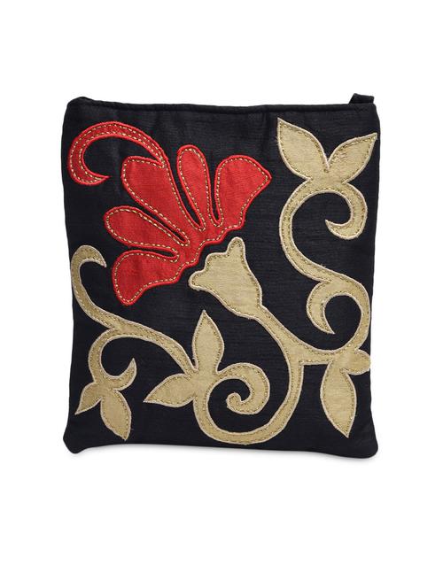 black silk appliquã© clutch - 1202389 - Very Small Image - 1