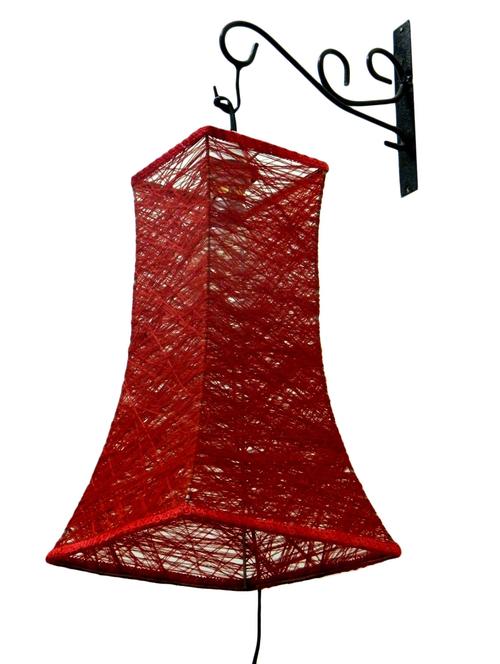 red metal and fabric table lamp - 1204285 - Very Small Image - 1