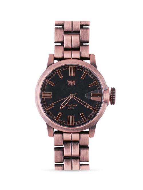 black base round frame metallic bronze strap watch - 1206065 - Very Small Image - 1