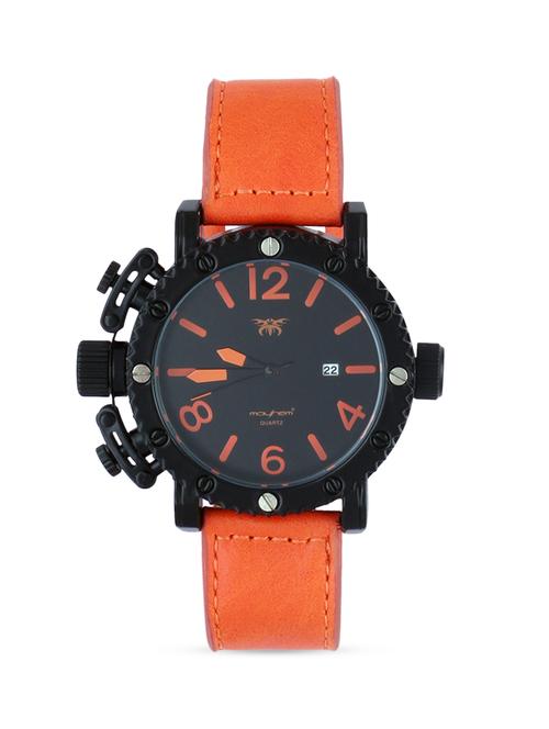 black base orange dialer solid orange strap watch - 1206085 - Very Small Image - 1