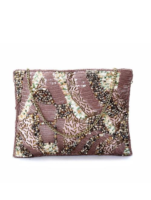 pink cotton embellished pouch - 12062667 - Very Small Image - 1