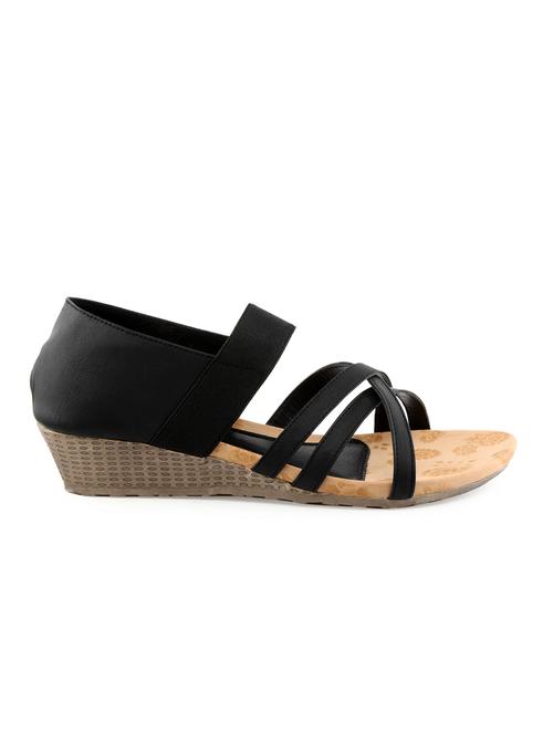 black leatherette sandals - 1206901 - Very Small Image - 1