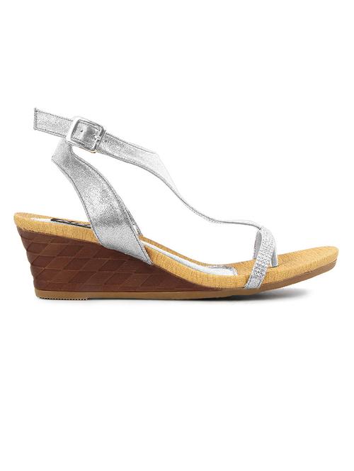 silver leatherette sandals - 1206917 - Very Small Image - 1
