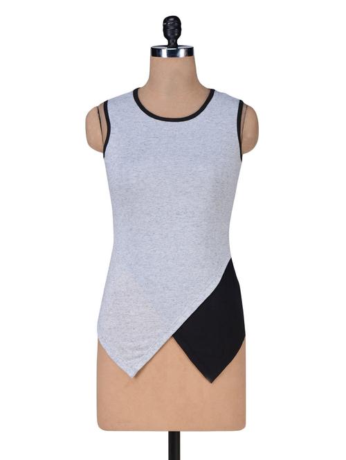 black and grey overlap blended top - 1208208 - Very Small Image - 1