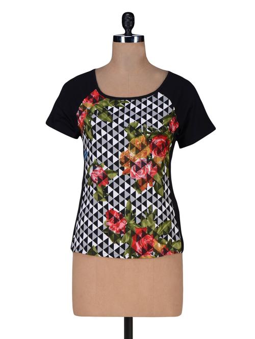 multicolor polycrepe printed top - 1208210 - Very Small Image - 1