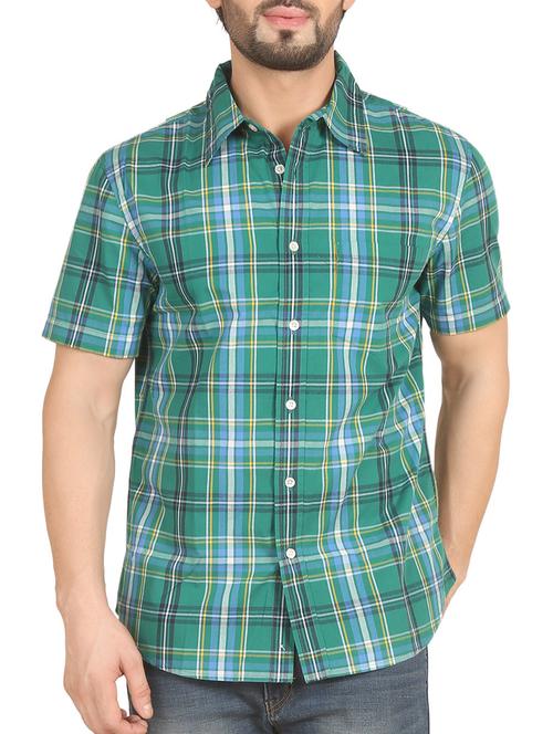 green cotton casual shirt - 12082495 - Very Small Image - 1