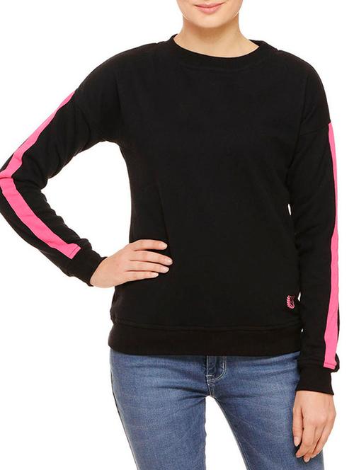 black fleece sweatshirt - 12084585 - Very Small Image - 1