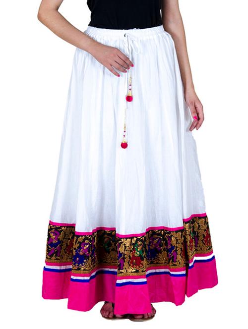 white cotton maxi skirt - 12086490 - Very Small Image - 1